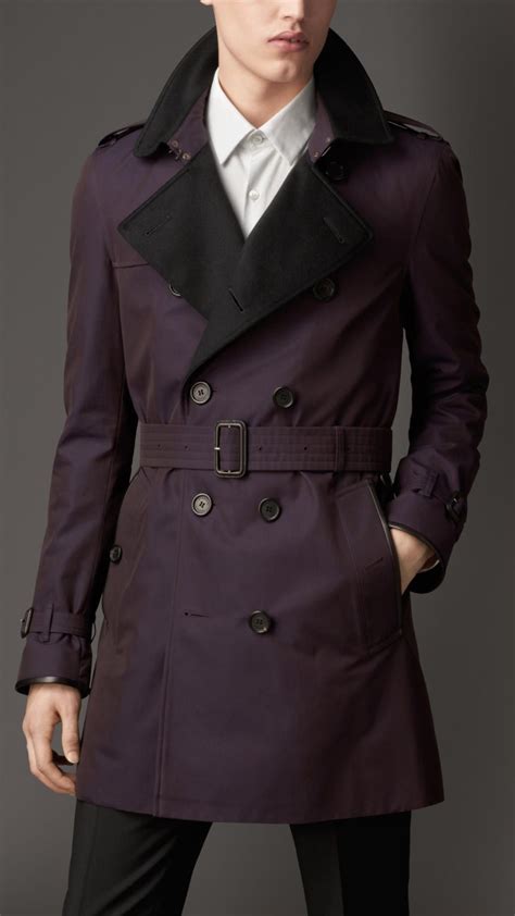 purple mens burberry trench coat|burberry cashmere trench coat men's.